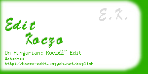 edit koczo business card